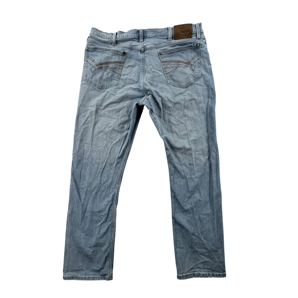 Wrangler 20X No. 42‎ Vintage Bootcut Mens 38x30 Jeans Light Wash Blue Stretch